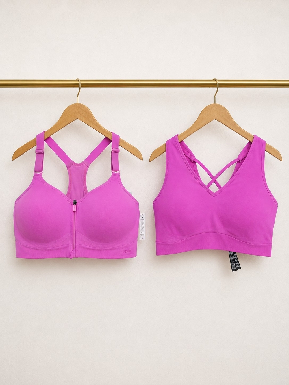 2 NWT PINK Victoria's Secret High Support Sports Bra Bundle XXL Pink